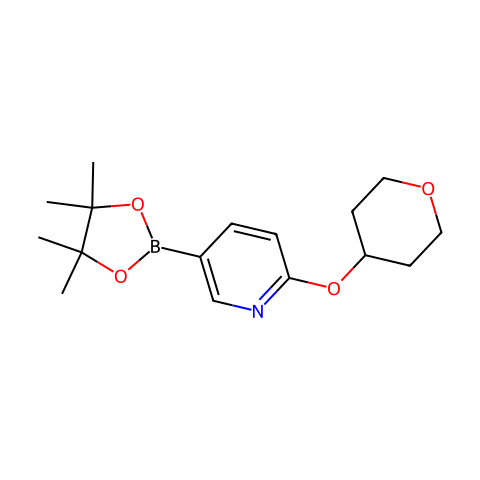 2-(Tetrahydropyran-4-Yloxy)Pyridine-5-Boronic Acid, Pinacol Ester结构图