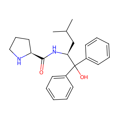 (2S)-N-[(1S)-1-(羟基二苯甲基)-3-甲基丁基]-2-吡咯烷甲酰胺结构图