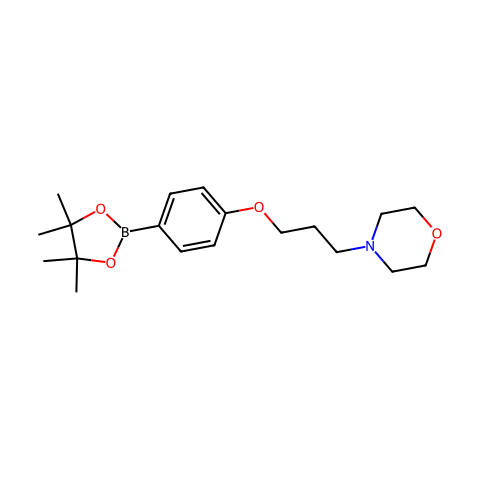4-(3-(4-(4,4,5,5-Tetramethyl-1,3,2-dioxaborolan-2-yl)phenoxy)propyl)morpholine结构图