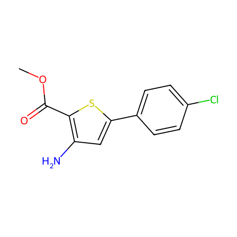 3-氨基-5-(4-氯苯基)噻吩-2-甲酸甲酯结构图