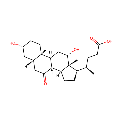 7 -酮-3α,12-α-羟基胆烷酸结构图