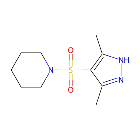 1-(3,5-Dimethyl-1H-pyrazole-4-sulfonyl)piperidine结构图