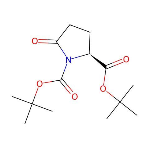 N-(叔丁氧羰基)-L-焦谷氨酸叔丁酯结构图