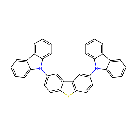 2,8-双(9H-卡唑-9-基)二苯并噻吩结构图