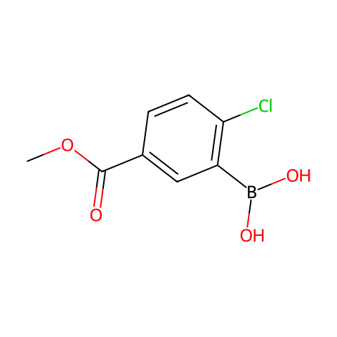3-硼-4-氯苯甲酸甲酯结构图
