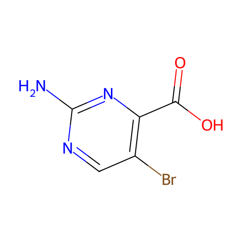 2-氨基-5-溴嘧啶-4-羧酸结构图