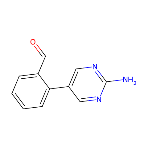 2-(2-氨基-5-嘧啶)苯甲醛结构图