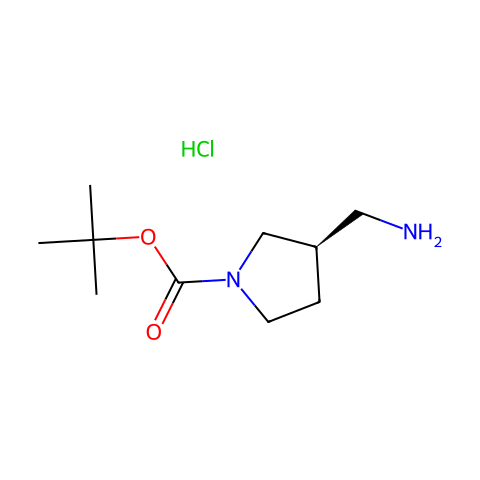 (R)-3-(氨基甲基)吡咯烷-1-甲酸叔丁酯盐酸盐结构图