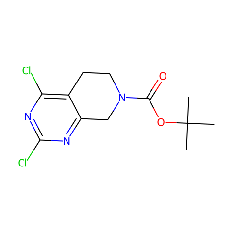 2,4-二氯-5,6-二氢吡啶并[3,4-D]嘧啶-7(8H)-甲酸叔丁酯结构图