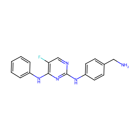 N2-[4-(氨基甲基)苯基]-5-氟-N4-苯基嘧啶-2,4-二胺结构图