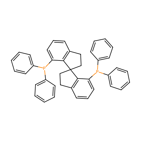 R)-(+)-7,7'-双(二苯基磷)-2,2',3,3'-四氢-1,1'-螺环茚烷结构图