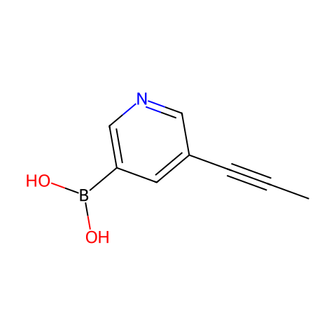 [5-(丙炔-1-基)吡啶-3-基]硼酸结构图