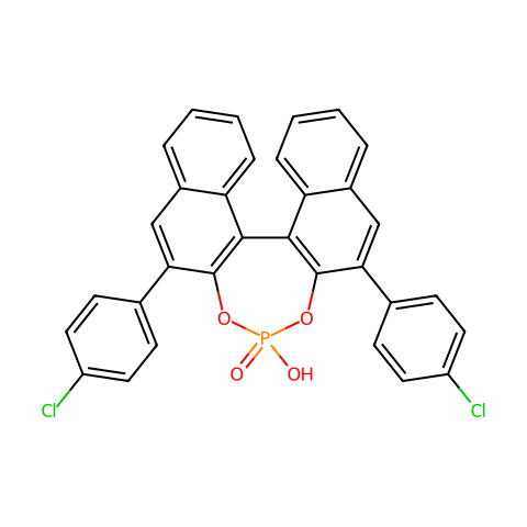 (R)-3,3'-双(4-氯苯基)-1,1'-联萘酚磷酸酯结构图