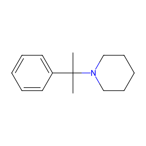 2 - 苯基- 2 -（1 - 哌啶基）丙烷结构图