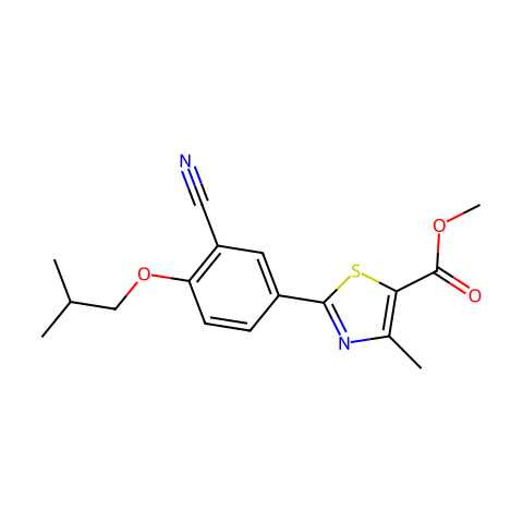 2-(3-氰基-4-异丁氧基苯基)-4-甲基噻唑-5-甲酸甲酯结构图