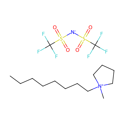 1-甲基-1-n-辛基吡咯烷鎓双(三氟甲磺酰基)亚胺结构图