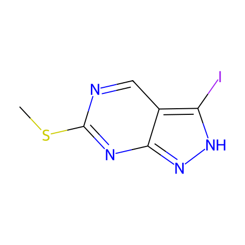 3-Iodo-6-(methylthio)-1H-pyrazolo[3,4-d]pyrimidine结构图