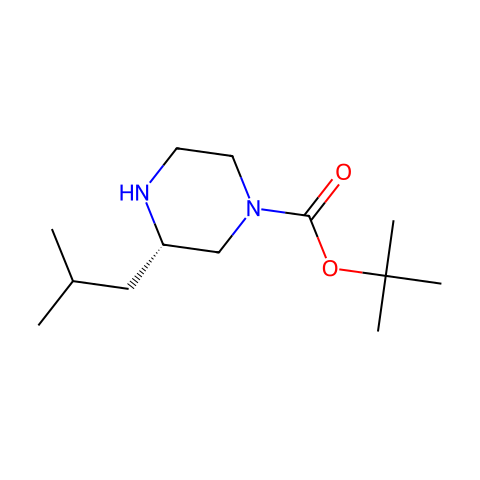 (S)-1-BOC-3-异丁基哌嗪结构图