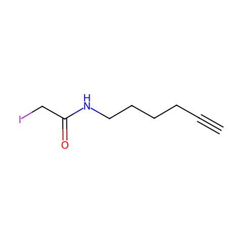 N-己-5-炔基-2-碘乙酰胺结构图