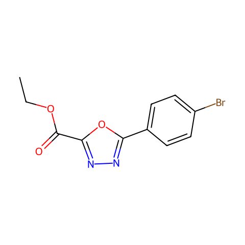 Ethyl 5-(4-bromophenyl)-1,3,4-oxadiazole-2-carboxylate结构图
