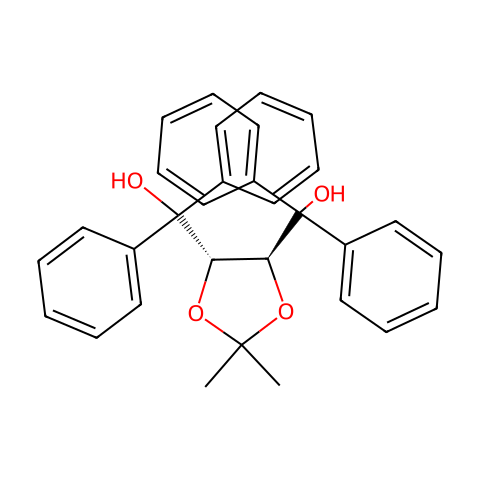 (+)-4,5-双[羟基(二苯基)甲基]-2,2-二甲基-1,3-二氧戊环结构图