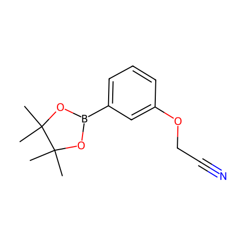 2-(3-(4,4,5,5-Tetramethyl-1,3,2-dioxaborolan-2-yl)phenoxy)acetonitrile结构图