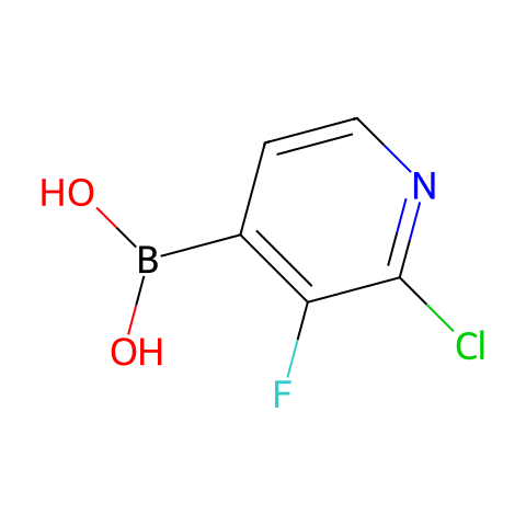 2-氯-3-氟吡啶-4-硼酸(含不定量的酸酐)结构图