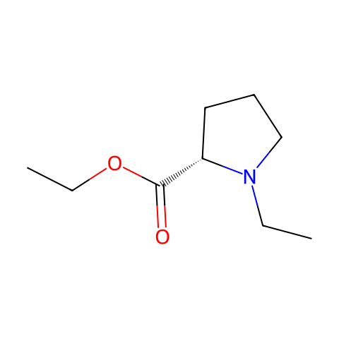(S)-(-)-1-乙基-2-吡咯烷羧酸乙酯结构图