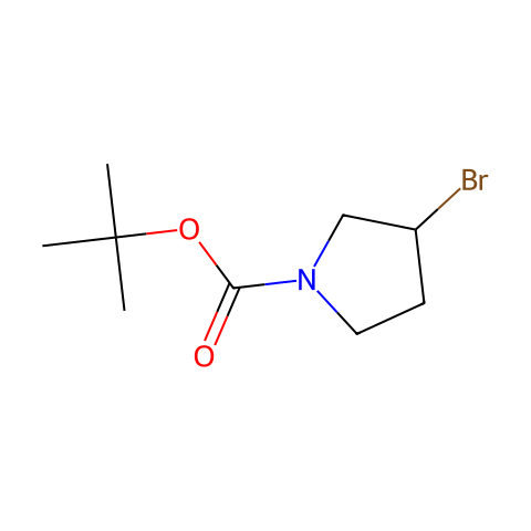 N-Boc-3-溴吡咯烷结构图