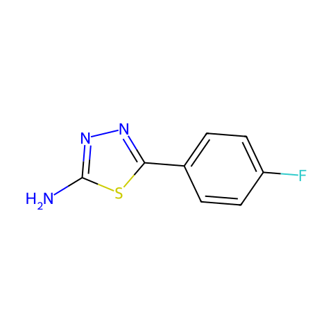 2-氨基-5-(4-氟苯基)-1,3,4-噻重氮结构图