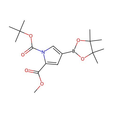 1-BOC-2-(甲氧羰基)吡咯-4-硼酸, 频哪醇 酯结构图