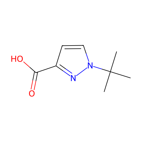 1-(叔丁基)-1H-吡唑-3-羧酸结构图