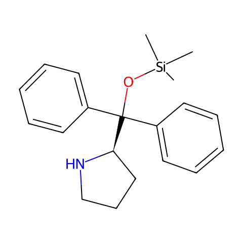 (R)-(+)-α,α-二苯基-2-吡咯烷甲醇三甲基甲硅烷基醚结构图