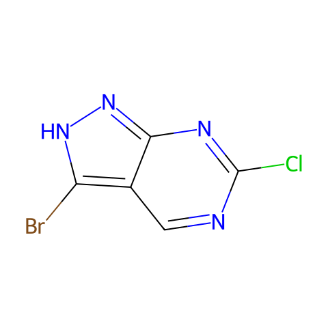 3-Bromo-6-chloro-1H-pyrazolo[3,4-d]pyrimidine结构图