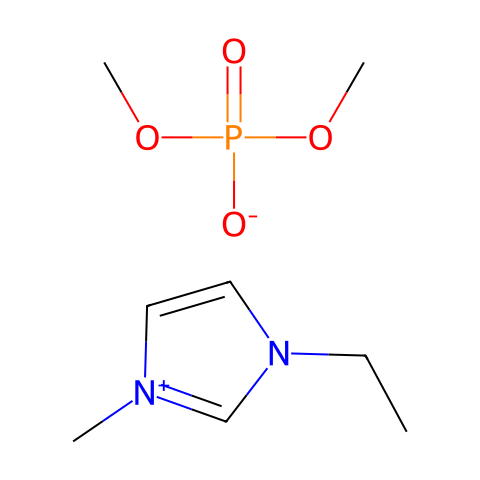 1-乙基-3-甲基咪唑磷酸二甲酯盐结构图