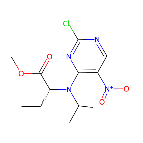 (R)-Methyl 2-((2-chloro-5-nitropyrimidin-4-yl)(isopropyl)amino)butanoate结构图