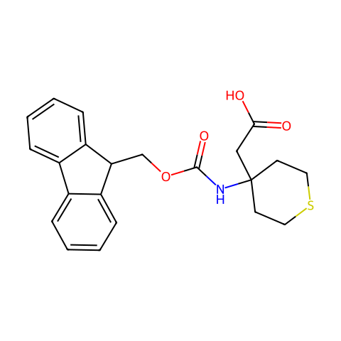 (4-FMOC-氨基四氢噻喃-4-基)乙酸结构图