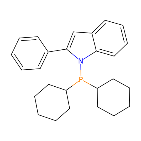 1-(二环己基膦基)-2-苯基-1H-吲哚结构图