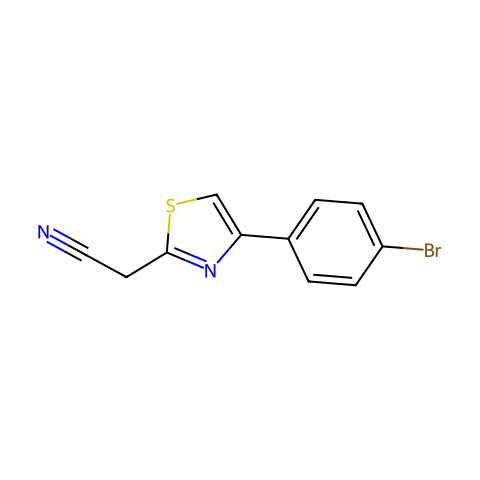 4-(4-溴苯基)-2-噻唑乙腈结构图
