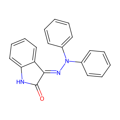 3-(2,2-二苯基腙基)吲哚啉-2-酮结构图
