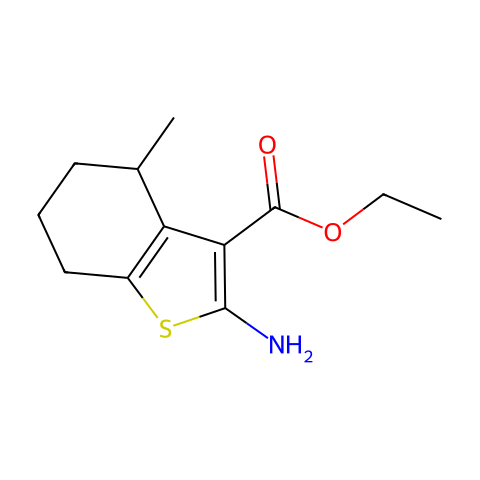 ETHYL 2-AMINO-4-METHYL-4,5,6,7-TETRAHYDRO-1-BENZOTHIOPHENE-3-CARBOXYLATE结构图