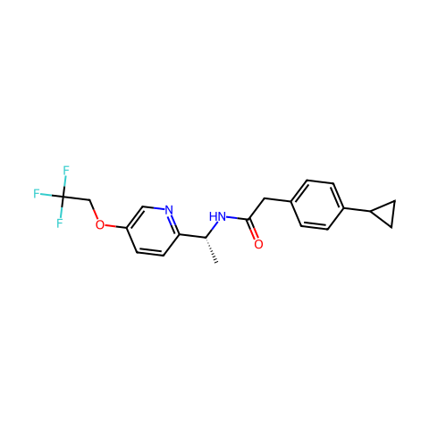 (R)-2-(4-cyclopropylphenyl)-N-(1-(5-(2,2,2-trifluoroethoxy)pyridin-2-yl)ethyl)acetamide结构图