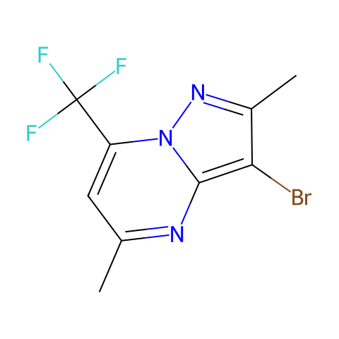 3-Bromo-2,5-dimethyl-7-(trifluoromethyl)pyrazolo[1,5-a]pyrimidine结构图