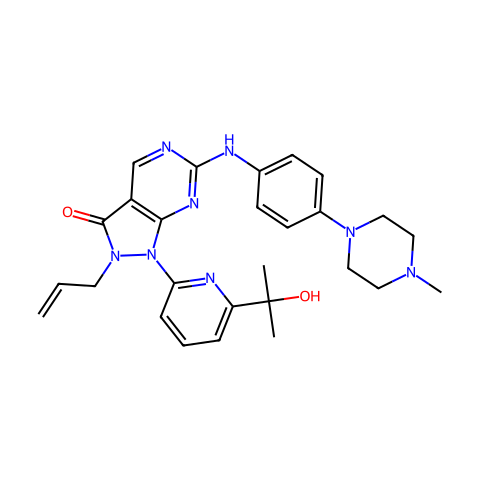 Adavosertib (AZD1775; MK-1775)结构图