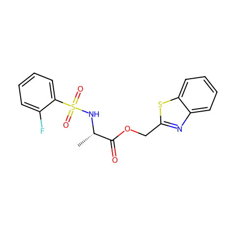Benzo[d]thiazol-2-ylmethyl ((2-fluorophenyl)sulfonyl)-L-alaninate结构图