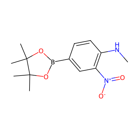 4-METHYLAMINO-3-NITROPHENYLBORONIC ACID, PINACOL ESTER结构图