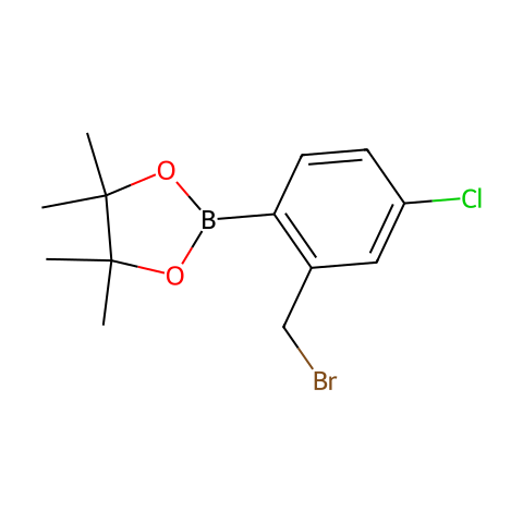 2-[2-(溴甲基)-4-氯苯基]-4,4,5,5-四甲基-1,3,2-二氧硼戊环结构图