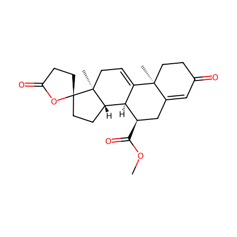 (7a,17a)-17-羟基-3-氧代-孕甾-4,9(11)-二烯-7,21-二羧酸 gamma-内酯甲酯结构图