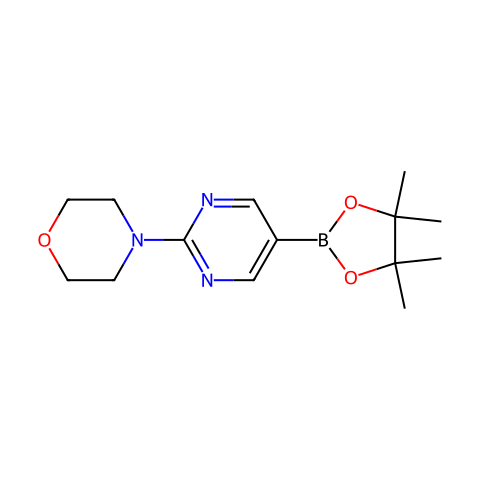 2-(4-吗啡啉基)嘧啶-5-硼酸嚬哪醇酯结构图