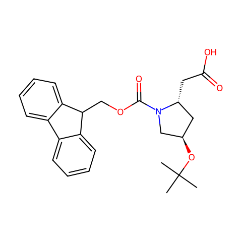 Fmoc-O-t-丁基-L-β-高羟基脯氨酸结构图